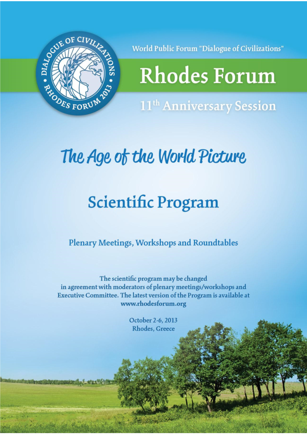 Rhodes 2013 Scientific Program.Pdf