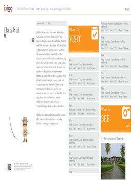 Halebid Travel Guide - Page 1