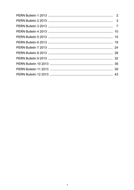 PERN Bulletin 1 2013