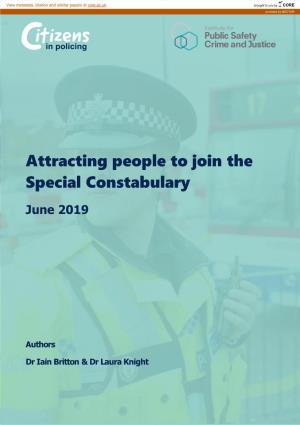 Attracting People to Join the Special Constabulary