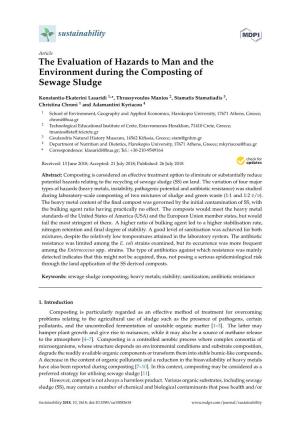 The Evaluation of Hazards to Man and the Environment During the Composting of Sewage Sludge