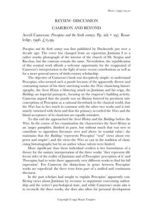 A. Cameron, Procopius and the Sixth Century