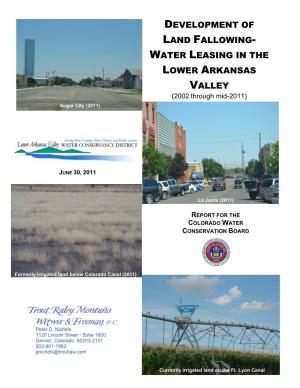 Water Leasing in the Lower Arkansas Valley