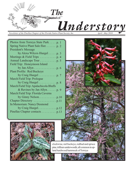 Understory Newsletter of the Pinellas Chapter of the Florida Native Plant Society, Inc