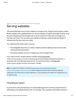 Serving Websites | Solutions | Google Cloud