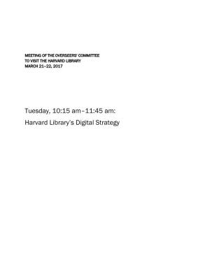 Harvard Library's Digital Strategy