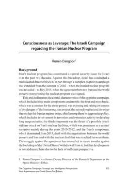 The Israeli Campaign Regarding the Iranian Nuclear Program