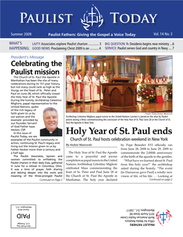 Holy Year of St. Paul Ends Examples of the Paulist Community in Church of St