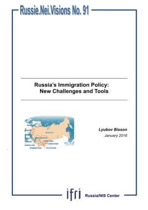 L. Bisson, “Russia's Immigration Policy: New Challenges and Tools”