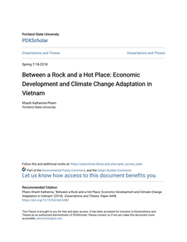 Economic Development and Climate Change Adaptation in Vietnam