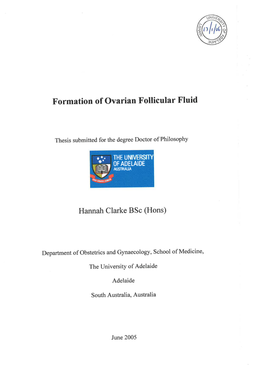 Formation of Ovarian Follicular Fluid