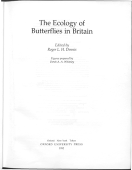 The Ecology of Butterflies in Britain