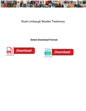 Rush Limbaugh Mueller Testimony