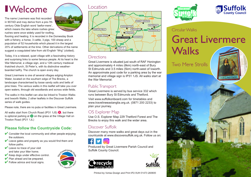 Great Livermere Walks 2 2 2 2 2 3 a Mere View a 4 B 3 3 3 3 1 4 4 4 4 1 6 5 2 5 5 5 5 5 4
