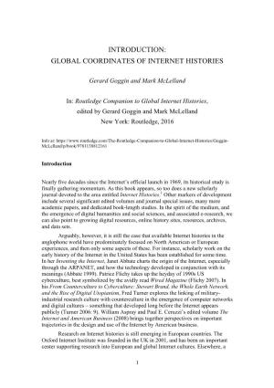 Global Coordinates of Internet Histories