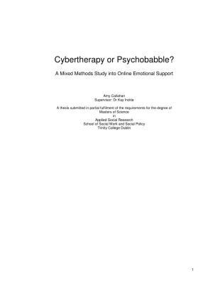 Cybertherapy Or Psychobabble?