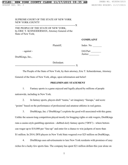 Complaint Against Draftkings