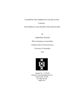 THAI MIDDLE-CLASS WOMEN and FARANG MEN by CHRISTINE