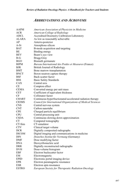 Abbreviations and Acronyms