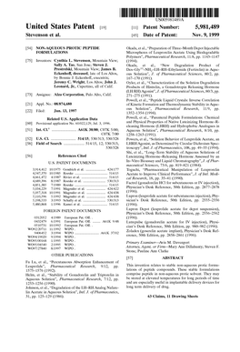 United States Patent (19) 11 Patent Number: 5,981,489 Stevenson Et Al