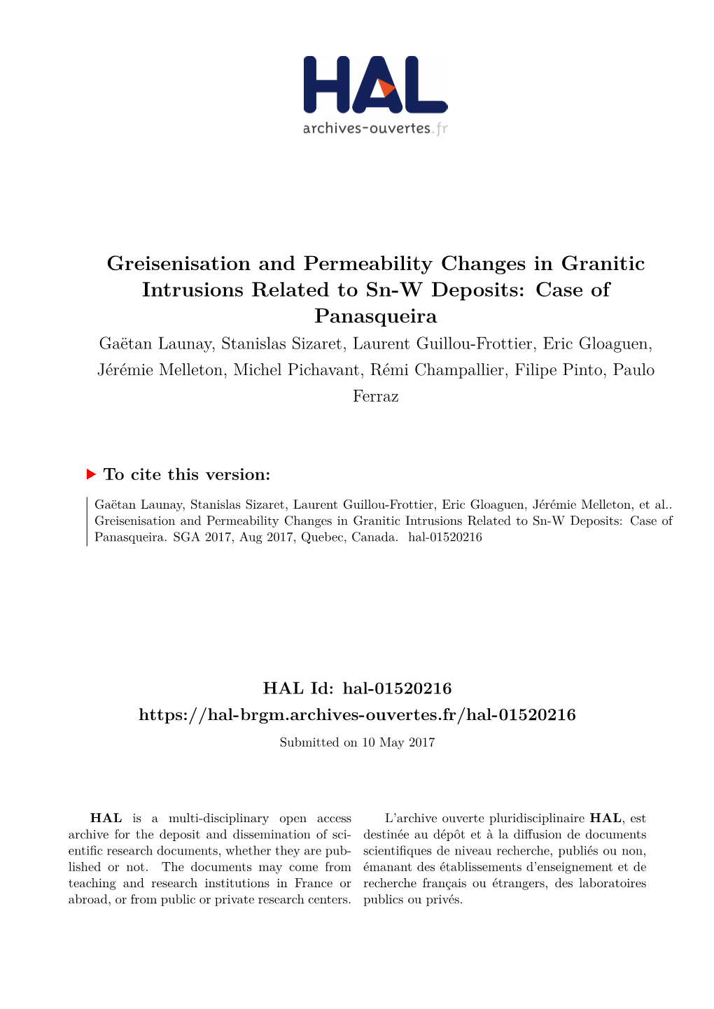 Greisenisation and Permeability Changes in Granitic Intrusions