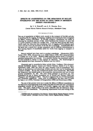 Mar. Biol. Ass. India, 1965, 8 (1): 28-56 EFFECTS OF