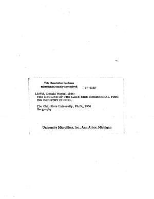 University Microfilms, Inc., Ann Arbor, Michigan Donald Wayne Lewis 1967