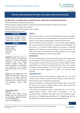 Testicular Sclerosing Sertoli Cell Tumor: Case Report and Literature Revision