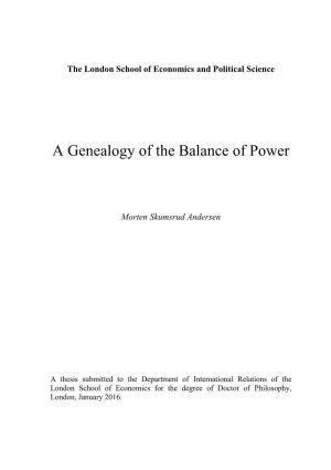 A Genealogy of the Balance of Power