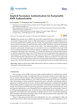 Implicit Secondary Authentication for Sustainable SMS Authentication