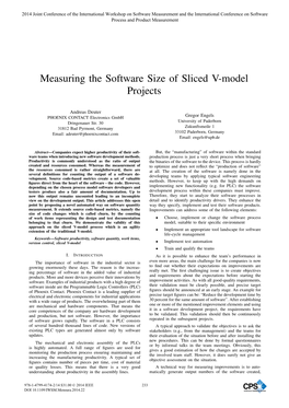 Measuring the Software Size of Sliced V-Model Projects