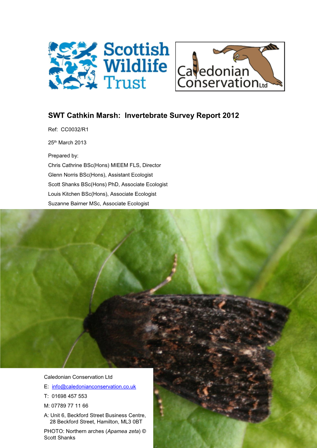 Cathkin Marsh Invertebrate Survey Report 2012