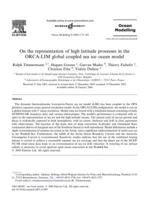 On the Representation of High Latitude Processes in the ORCA-LIM Global Coupled Sea Ice–Ocean Model