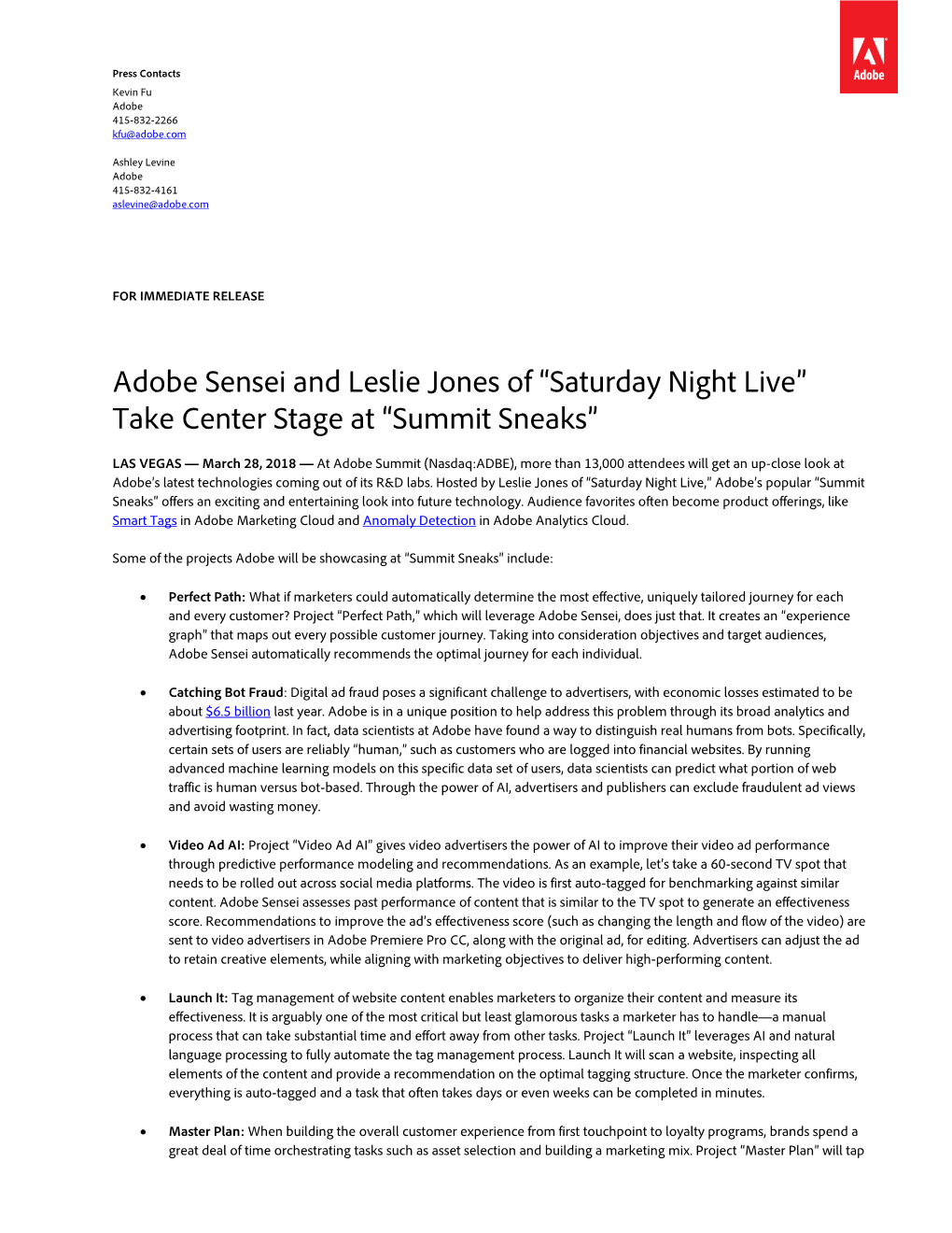 Adobe Sensei and Leslie Jones of “Saturday Night Live” Take Center Stage at “Summit Sneaks”