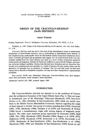 ORIGIN of the CRACOVIAN-SILESIAN Zn-Pb DEPOSITS
