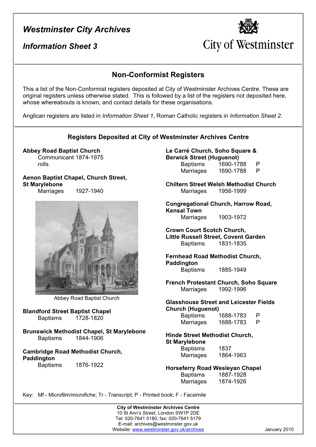 Non-Conformist Registers