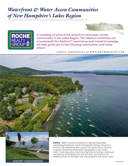 Waterfront & Water Access Communities of New Hampshire's