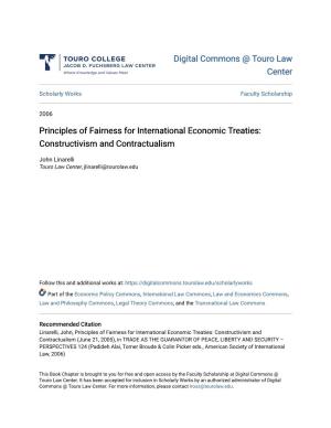 Principles of Fairness for International Economic Treaties: Constructivism and Contractualism