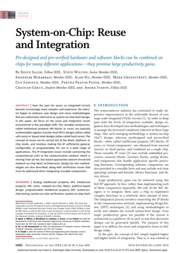 System-On-Chip: Reuse and Integration