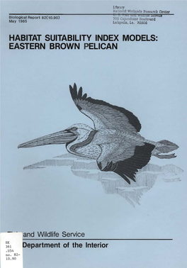 Habitat Suitability Index Models: Eastern Brown Pelican