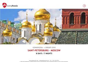 Saint-Petersburg – Moscow 8 Days / 7 Nights