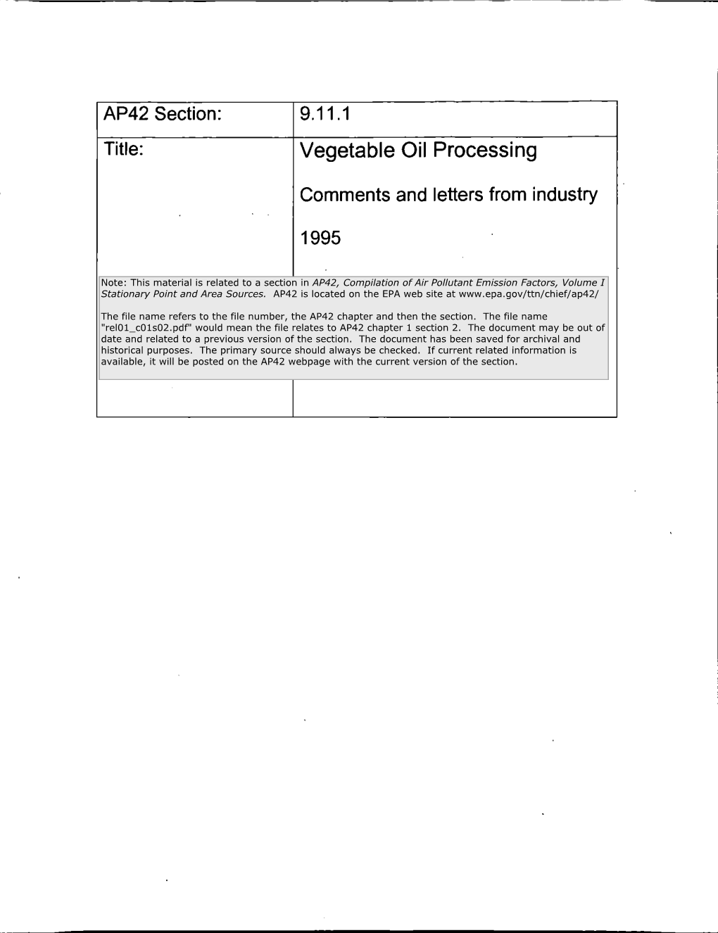 Vegetable Oil Processing