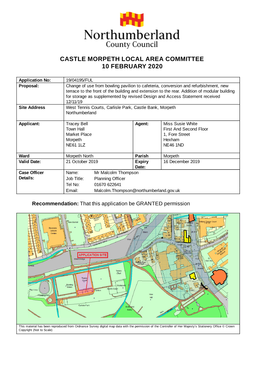 Castle Morpeth Local Area Committee 10 February 2020