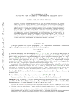 Tate Algebras and Frobenius Non-Splitting of Excellent Regular Rings