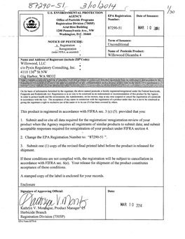 US EPA, Pesticide Product Label, WILLOWOOD DICAMBA 4, 03/10/2014