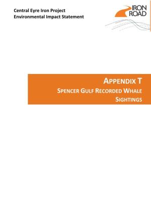 Appendix T: Spencer Gulf Recorded Whale Sightings Page 1