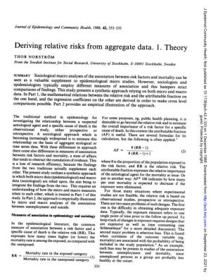 Deriving Relative Risks from Aggregate Data. 1. Theory