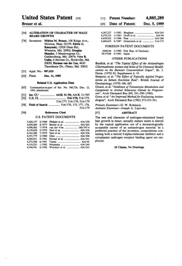 United States Patent (19) 11 Patent Number: 4,885,289 Breuer Et Al