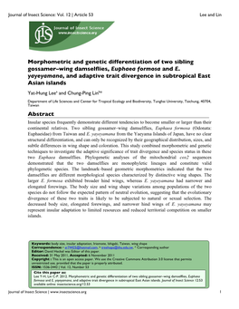 Journal of Insect Science: Vol. 12 | Article 53 Lee and Lin