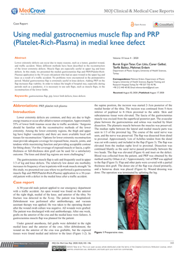 Using Medial Gastrocnemius Muscle Flap and PRP (Platelet-Rich-Plasma) in Medial Knee Defect